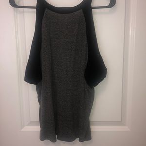 Grey peak-a-boo short sleeve top